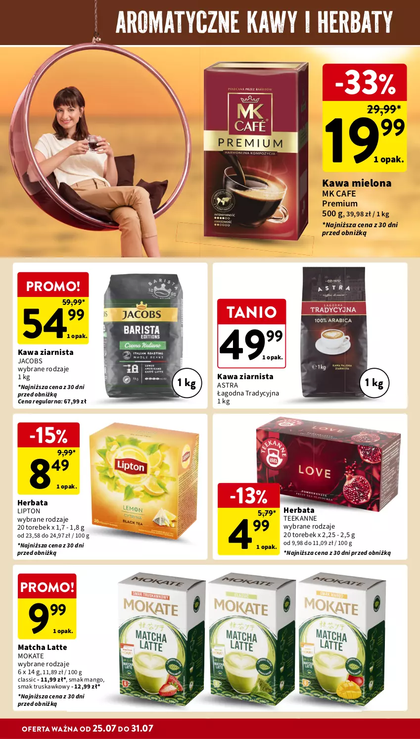 Gazetka promocyjna Intermarche - Gazetka Intermarche - ważna 25.07 do 31.07.2024 - strona 22 - produkty: Herbata, Jacobs, Kawa, Kawa mielona, Kawa ziarnista, Lipton, Mango, Teekanne