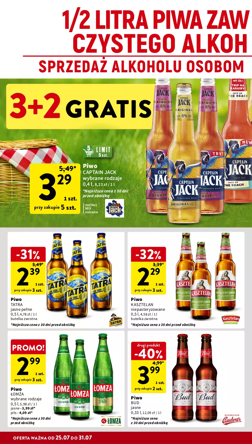 Gazetka promocyjna Intermarche - Gazetka Intermarche - ważna 25.07 do 31.07.2024 - strona 30 - produkty: Captain Jack, Gra, Kasztelan, Piwa, Piwo, Piwo jasne, Tatra