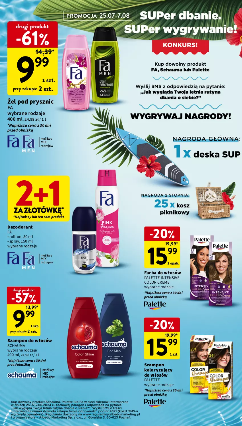 Gazetka promocyjna Intermarche - Gazetka Intermarche - ważna 25.07 do 31.07.2024 - strona 33 - produkty: Color Creme, Dezodorant, Fa, Farba do włosów, Palette, Schauma, Szampon