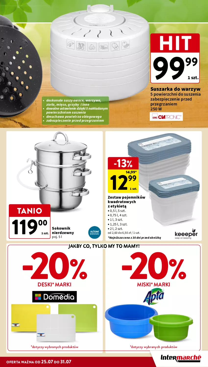 Gazetka promocyjna Intermarche - Gazetka Intermarche - ważna 25.07 do 31.07.2024 - strona 37 - produkty: Grzyby, Mięso, Owoce, Piec, Pojemnik, Sok, Suszarka, Warzywa