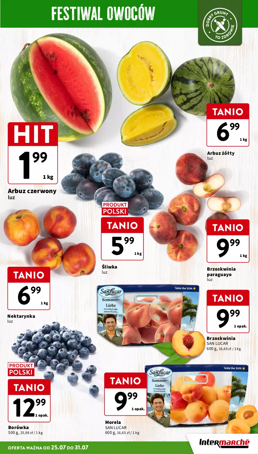 Gazetka promocyjna Intermarche - Gazetka Intermarche - ważna 25.07 do 31.07.2024 - strona 7 - produkty: Arbuz, Borówka, Morela, Nektar, Nektarynka