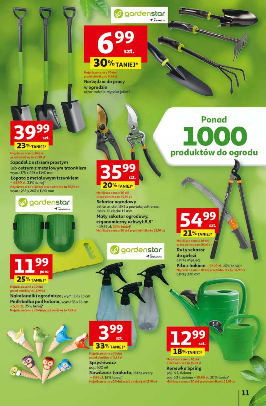 Gazetka promocyjna Auchan - Gazetka Strefa Ogród Hipermarket Auchan - ważna 12.03 do 04.04.2026 - strona 11 - produkty: Konewka, LANA, Podkład, Podkładka, Sekator, Sok, Tera