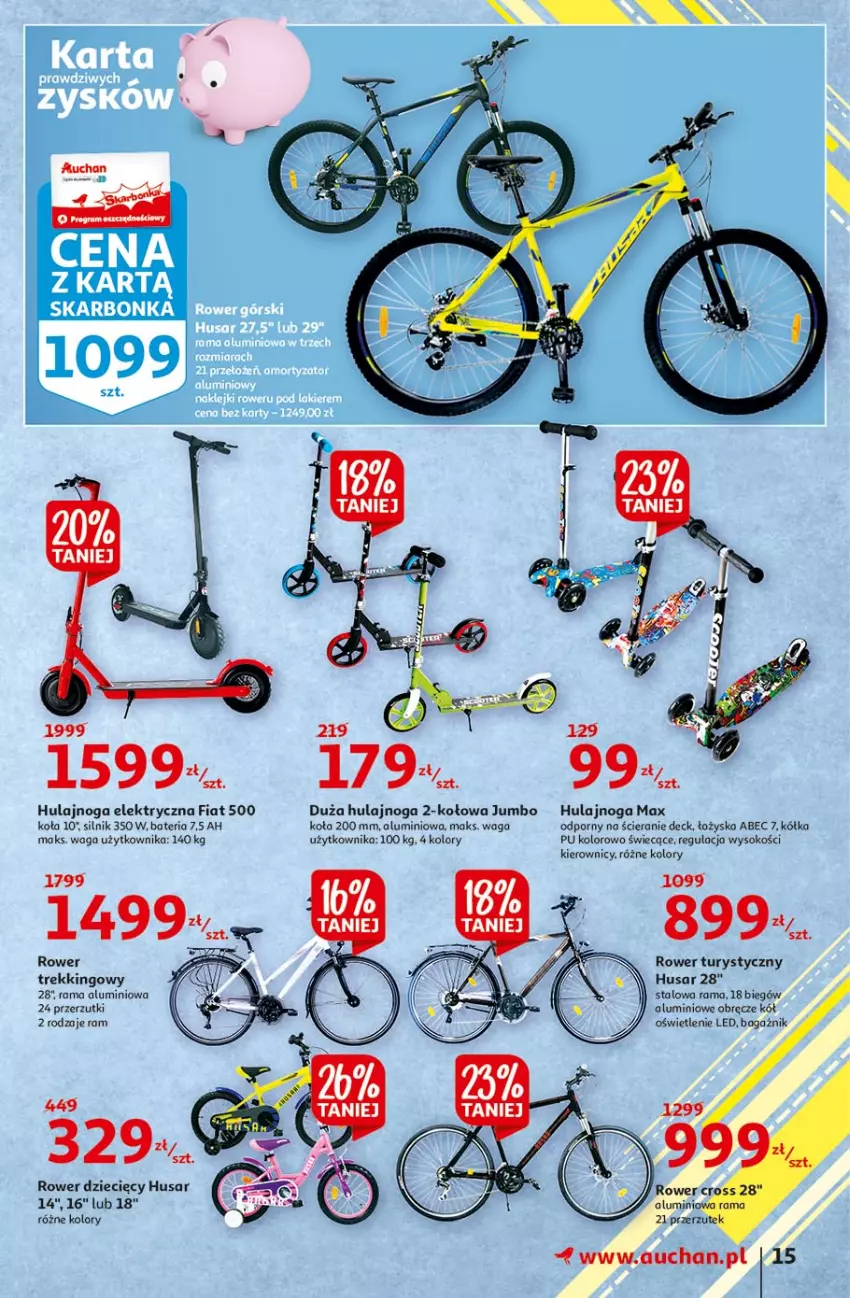 Gazetka promocyjna Auchan - Sale Hipermarkety - ważna 24.06 do 30.06.2021 - strona 15 - produkty: Bateria, Dzieci, Hulajnoga, Hulajnoga elektryczna, Por, Rama, Rower, Sok, Waga