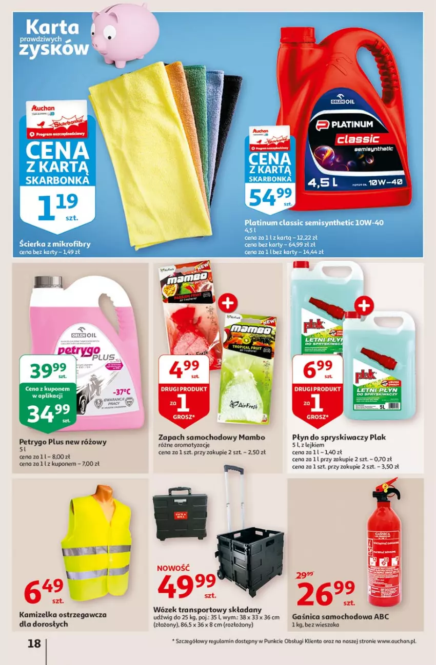 Gazetka promocyjna Auchan - Sale Hipermarkety - ważna 24.06 do 30.06.2021 - strona 18 - produkty: Dźwig, Gaśnica, Kamizelka, Płyn do spryskiwaczy, Por, Sport, Tran, Wieszak, Wózek, Wózek transportowy