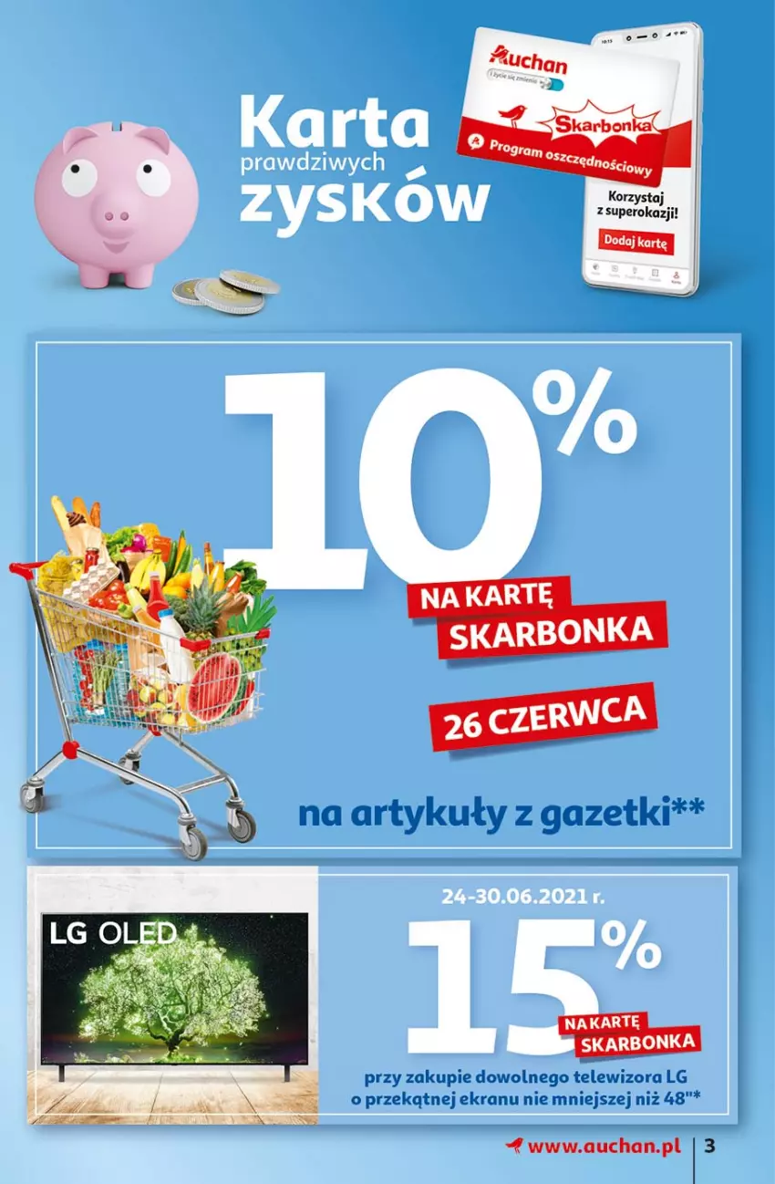 Gazetka promocyjna Auchan - Sale Hipermarkety - ważna 24.06 do 30.06.2021 - strona 3 - produkty: LG, Telewizor