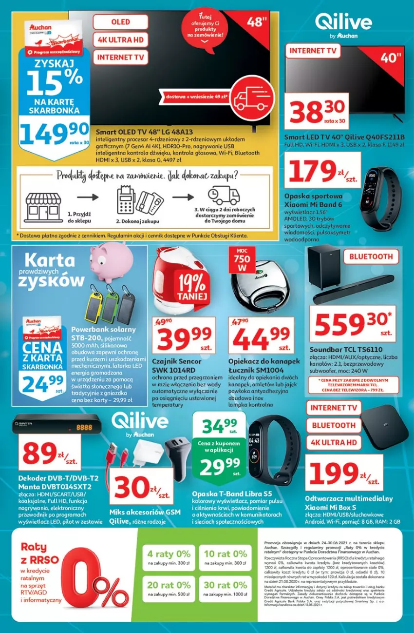 Gazetka promocyjna Auchan - Sale Hipermarkety - ważna 24.06 do 30.06.2021 - strona 35 - produkty: Amol, Czajnik, Fa, Gra, Gry, Intel, LED TV, LG, Opiekacz do kanapek, Por, Procesor, Pulsoksymetr, Sencor, Sok, Soundbar, Sport, Subwoofer, Telewizor, Top