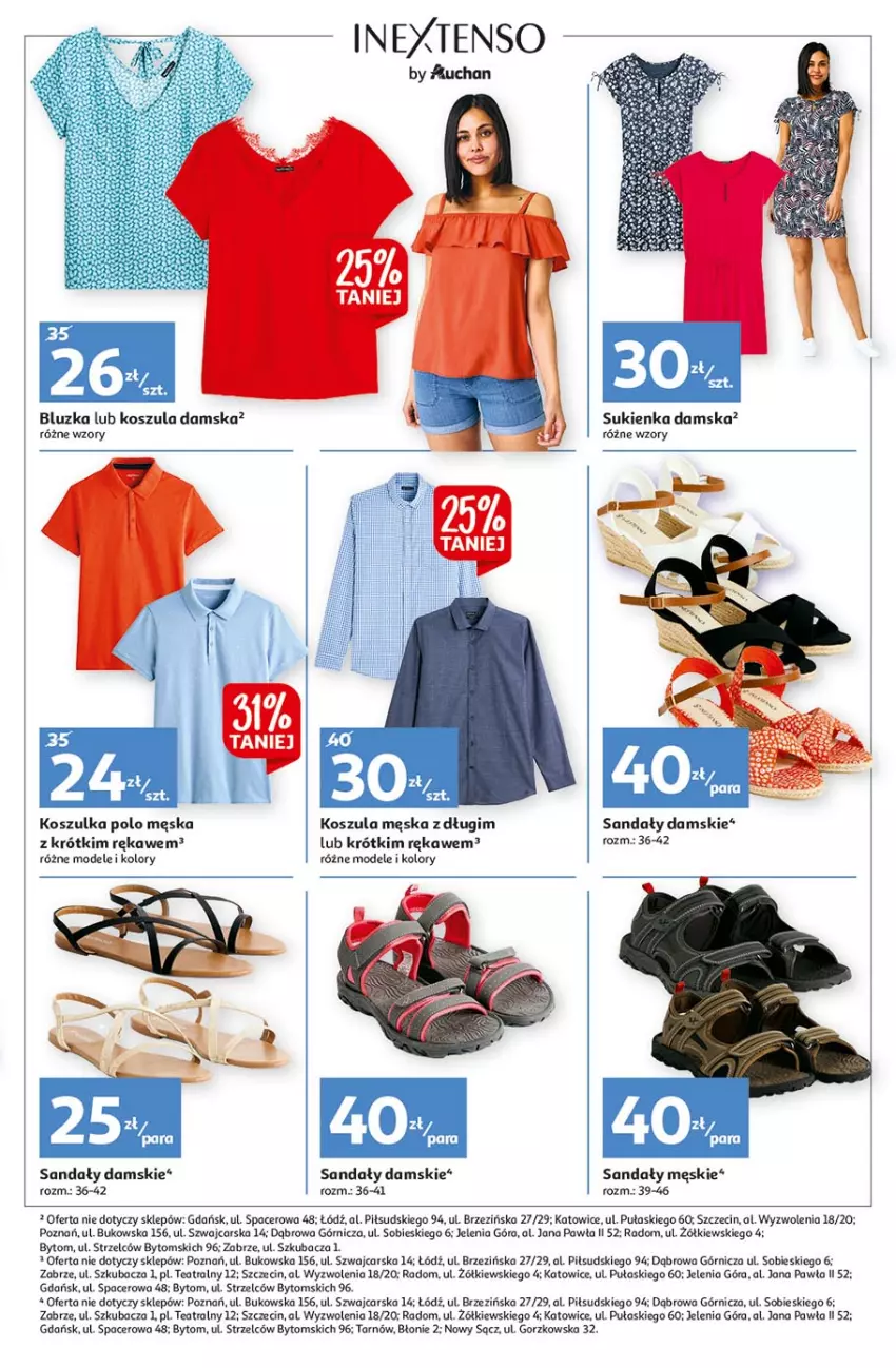 Gazetka promocyjna Auchan - Sale Hipermarkety - ważna 24.06 do 30.06.2021 - strona 5 - produkty: Acer, Cars, Kosz, Koszula, Koszulka, Sandał, Sukienka