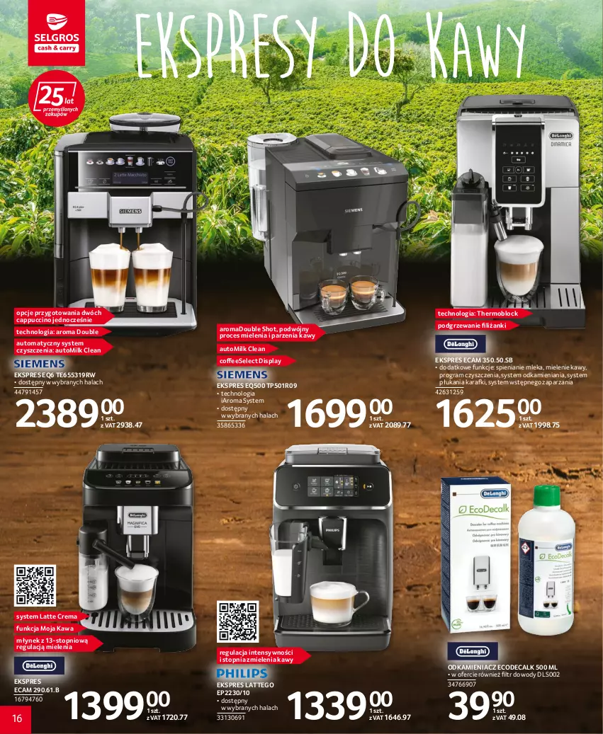 Gazetka promocyjna Selgros - Katalog Kawa i Herbata - ważna 22.09 do 05.10.2022 - strona 16 - produkty: Cappuccino, Gra, Kawa, Młynek, Odkamieniacz, Top