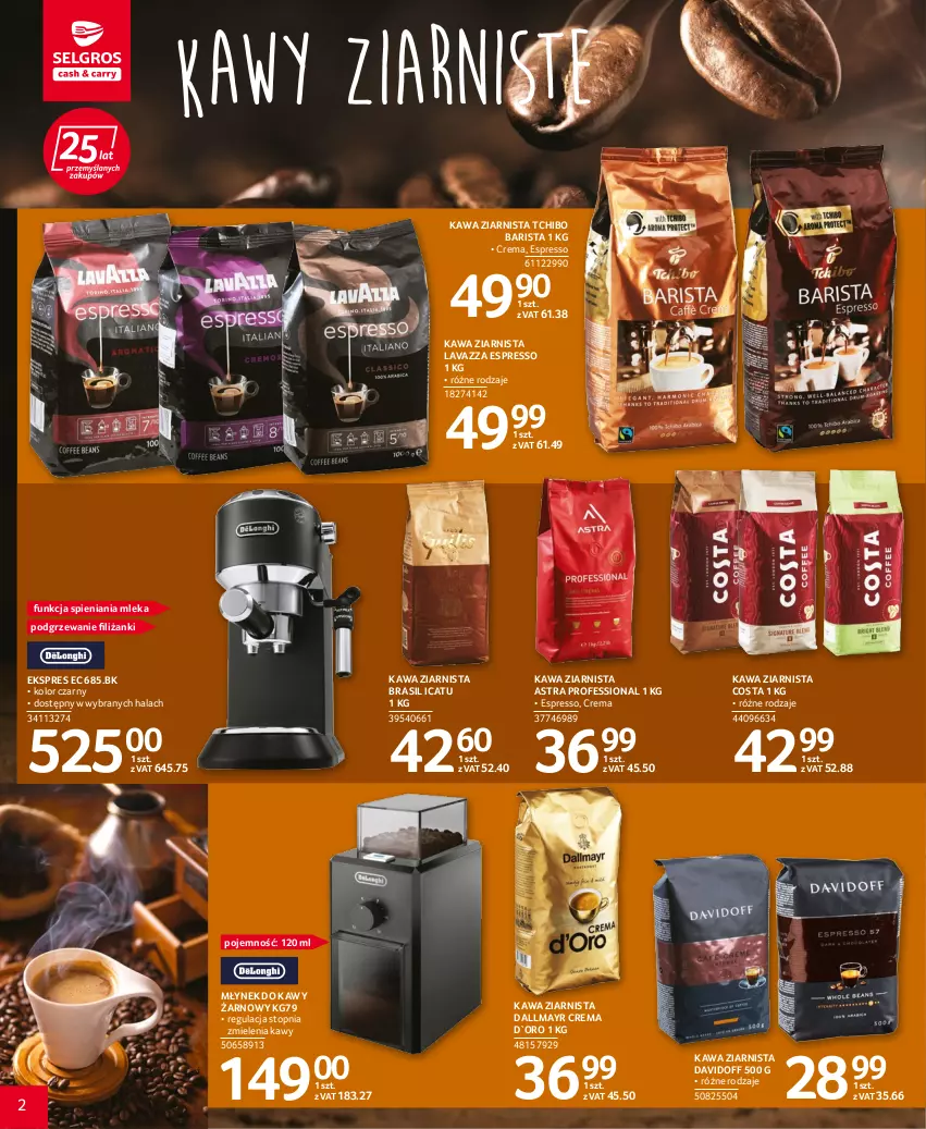 Gazetka promocyjna Selgros - Katalog Kawa i Herbata - ważna 22.09 do 05.10.2022 - strona 2 - produkty: Dallmayr, Davidoff, Kawa, Kawa ziarnista, Lavazza, Młynek, Młynek do kawy, Tchibo, Tchibo Barista, Top