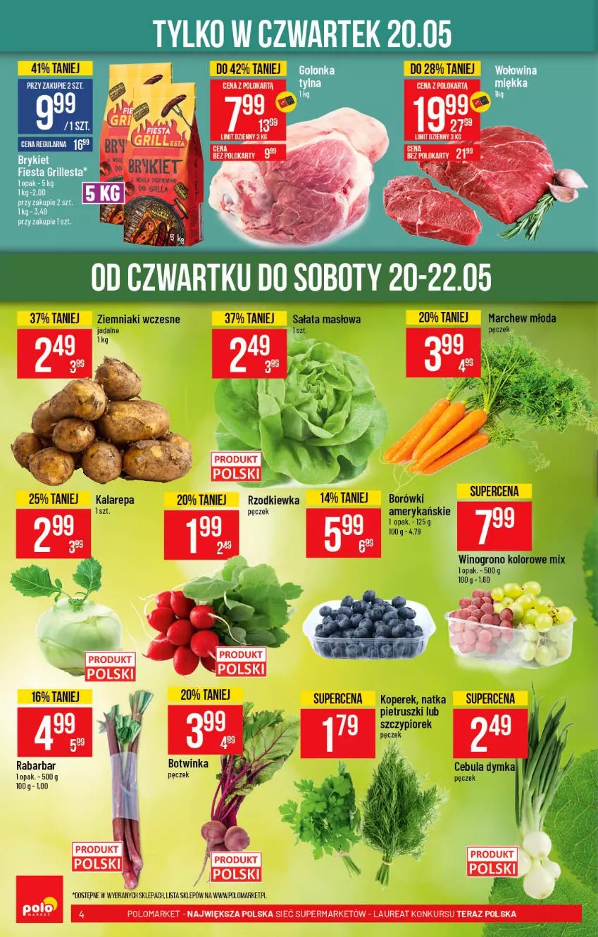 Gazetka promocyjna PoloMarket - Gazetka promocyjna  r - ważna 19.05 do 25.05.2021 - strona 4 - produkty: Inka, Masło, Natka pietruszki, Rzodkiewka, Sałat, Sałata masłowa, Ziemniaki