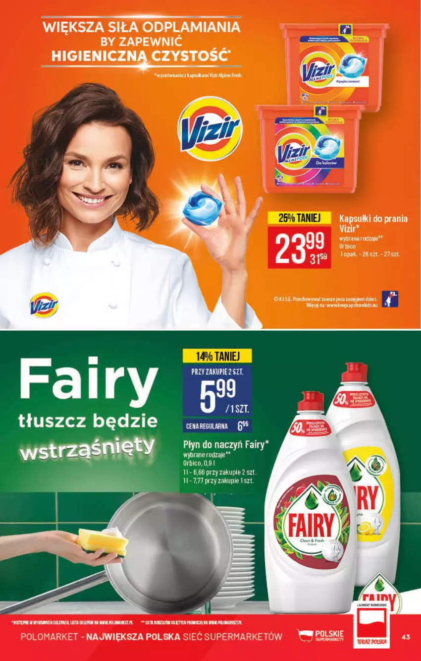 Gazetka promocyjna PoloMarket - Gazetka pomocyjna - ważna 12.01 do 18.01.2022 - strona 43 - produkty: BIC, Dzieci, Fa, Fairy, Kapsułki do prania, Mus, Por