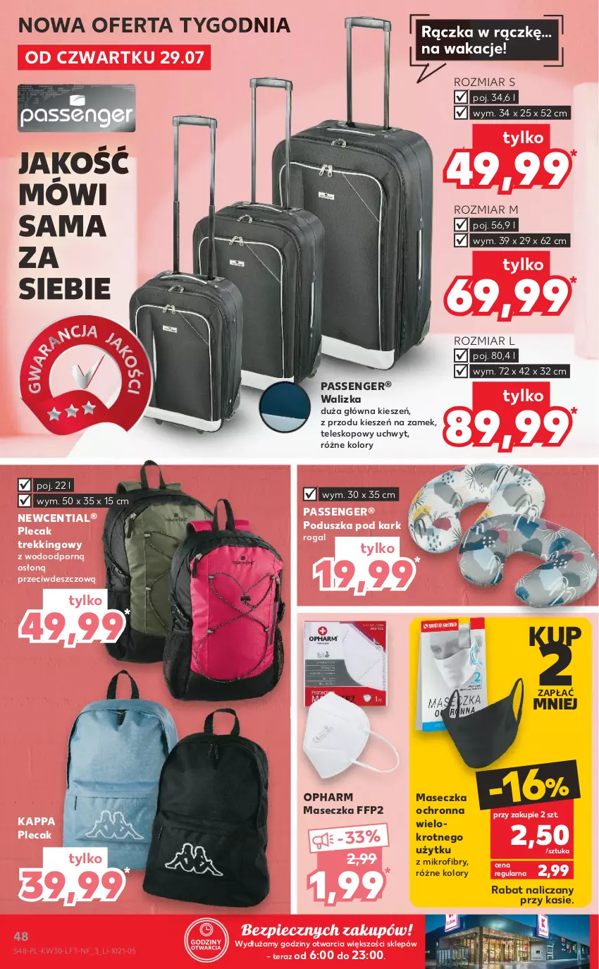 Gazetka promocyjna Kaufland - OFERTA TYGODNIA - ważna 29.07 do 04.08.2021 - strona 48 - produkty: Piec, Plecak, Poduszka, Poduszka pod kark, Por, Rogal, Teleskop, Tera, Walizka