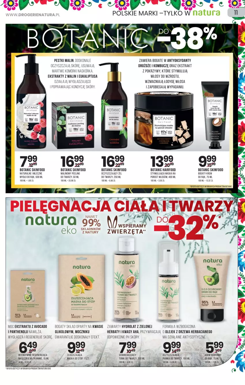 Gazetka promocyjna Drogerie Natura - Gazetka Drogerie Natura - ważna 10.02 do 23.02.2022 - strona 11 - produkty: Avocado, Drożdże, Fa, Hydrolat, Karp, Krem do rąk, Maska, Maska do stóp, Mydło, Olej, Peeling, Por, Tonik, Tonik do twarzy, Zwierzęta