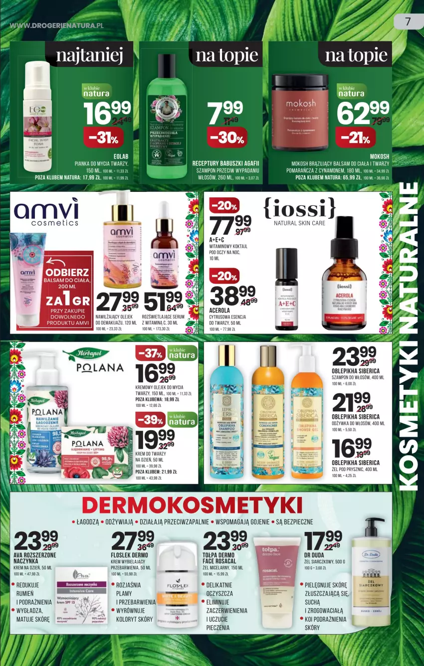 Gazetka promocyjna Drogerie Natura - Gazetka Drogerie Natura - ważna 10.02 do 23.02.2022 - strona 7 - produkty: Acer, Balsam do ciała, Duda, Fa, Iossi, Krem do twarzy, Krem na dzień, LANA, Makijaż, Odżywka, Olej, Pianka do mycia twarzy, Piec, Rum, Ser, Serum, Szampon, Tołpa