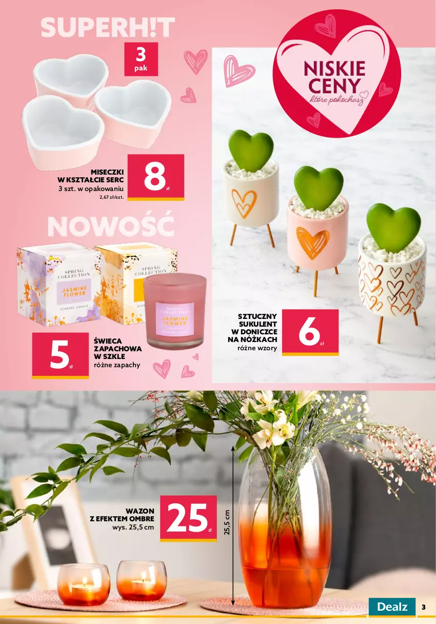 Gazetka promocyjna Dealz - NOWA GAZETKANiskie ceny, które pokochasz - ważna 09.02 do 22.02.2022 - strona 3 - produkty: Kieliszek, Ser, Sukulent, Szklanka, Wazon