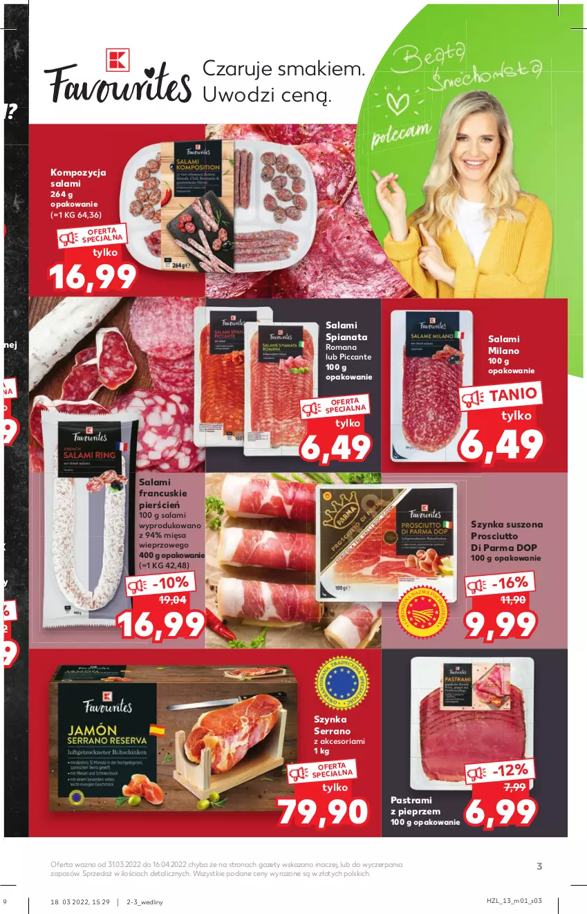 Gazetka promocyjna Kaufland - Oferta specjalna - ważna 31.03 do 16.04.2022 - strona 3 - produkty: Cień, Pieprz, Prosciutto, Salami, Ser, Szynka