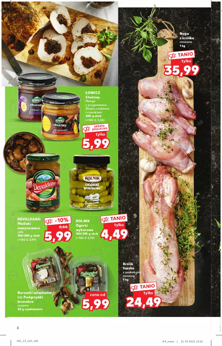 Gazetka promocyjna Kaufland - Oferta specjalna - ważna 31.03 do 16.04.2022 - strona 8 - produkty: Borowiki, Borowiki szlachetne, Imbir, Królik, Mango, Podgrzybki, Rolnik, Tusz