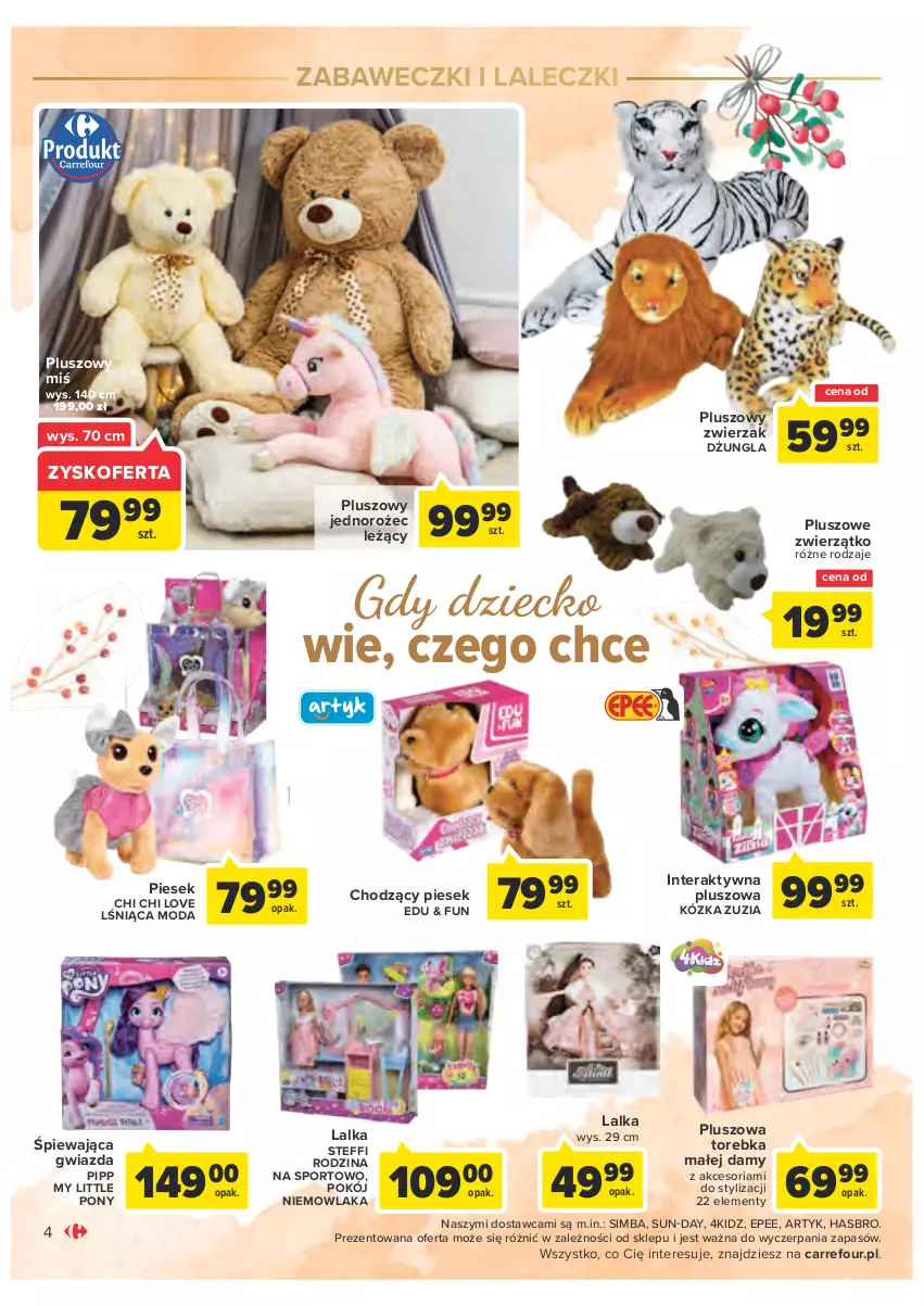 Gazetka promocyjna Carrefour - Gazetka Zabawki - ważna 02.11 do 26.11.2022 - strona 4 - produkty: EPEE, Gwiazda, Hasbro, Jednorożec, Lalka, Moda, My Little Pony, Pluszowe zwierzątko, Por, Sport, Tera, Torebka