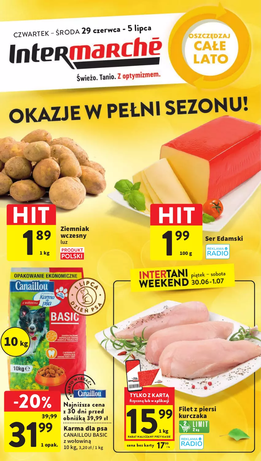 Gazetka promocyjna Intermarche - Gazetka Intermarche - ważna 29.06 do 05.07.2023 - strona 1 - produkty: Canaillou, Edam, Filet z piersi kurczaka, Kurczak, Ser