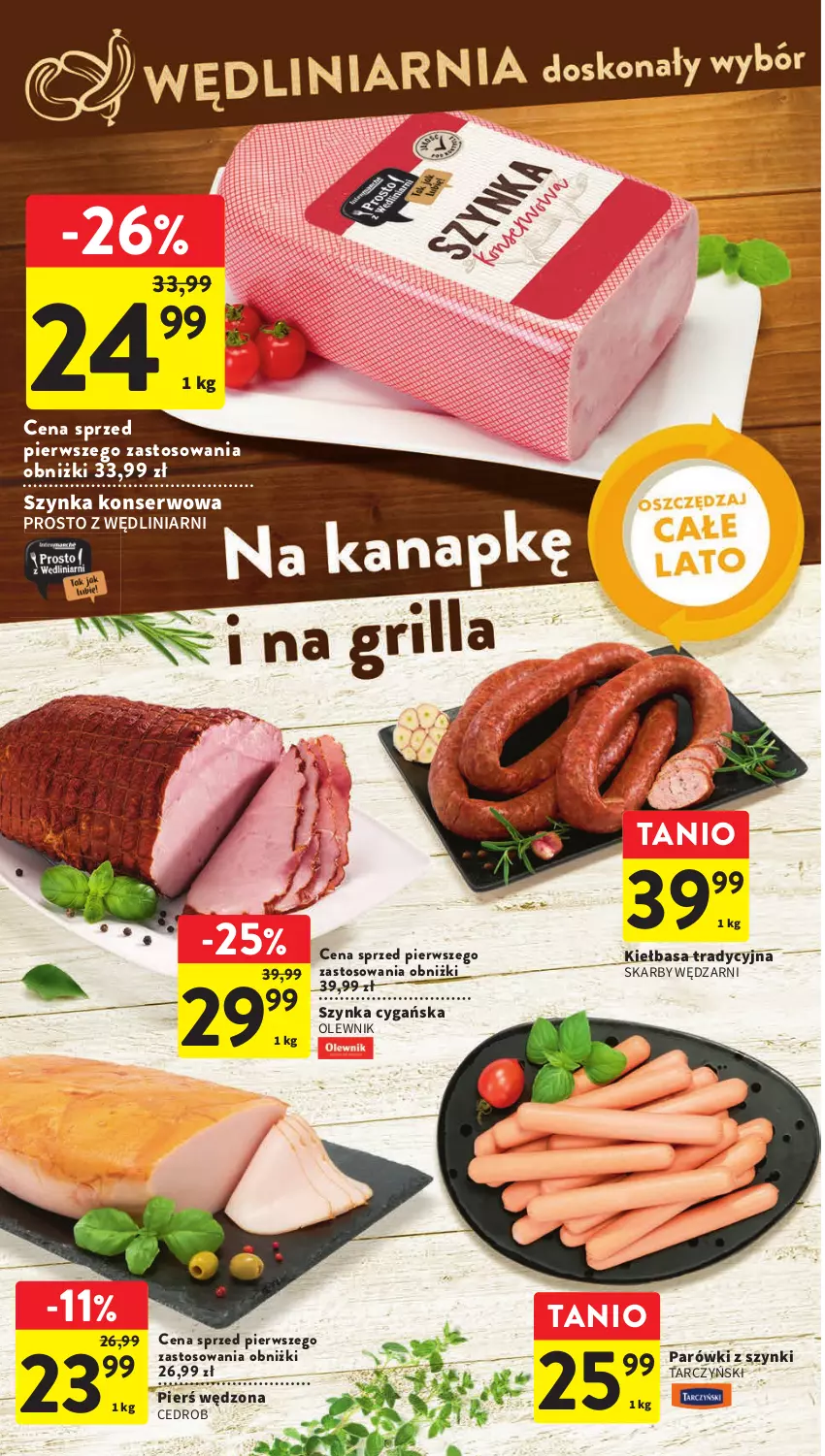 Gazetka promocyjna Intermarche - Gazetka Intermarche - ważna 29.06 do 05.07.2023 - strona 16 - produkty: Kiełbasa, Olewnik, Parówki, Parówki z szynki, Ser, Szynka, Szynka cygańska, Szynka konserwowa, Tarczyński