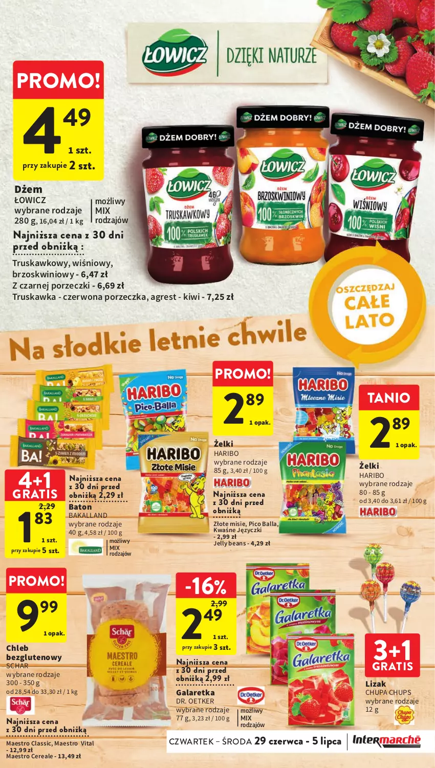 Gazetka promocyjna Intermarche - Gazetka Intermarche - ważna 29.06 do 05.07.2023 - strona 27 - produkty: Bakalland, Baton, Chleb, Chleb bezglutenowy, Chupa Chups, Dr. Oetker, Dżem, Gala, Galaretka, Gra, Gres, Haribo, Jelly beans, Kiwi, Por