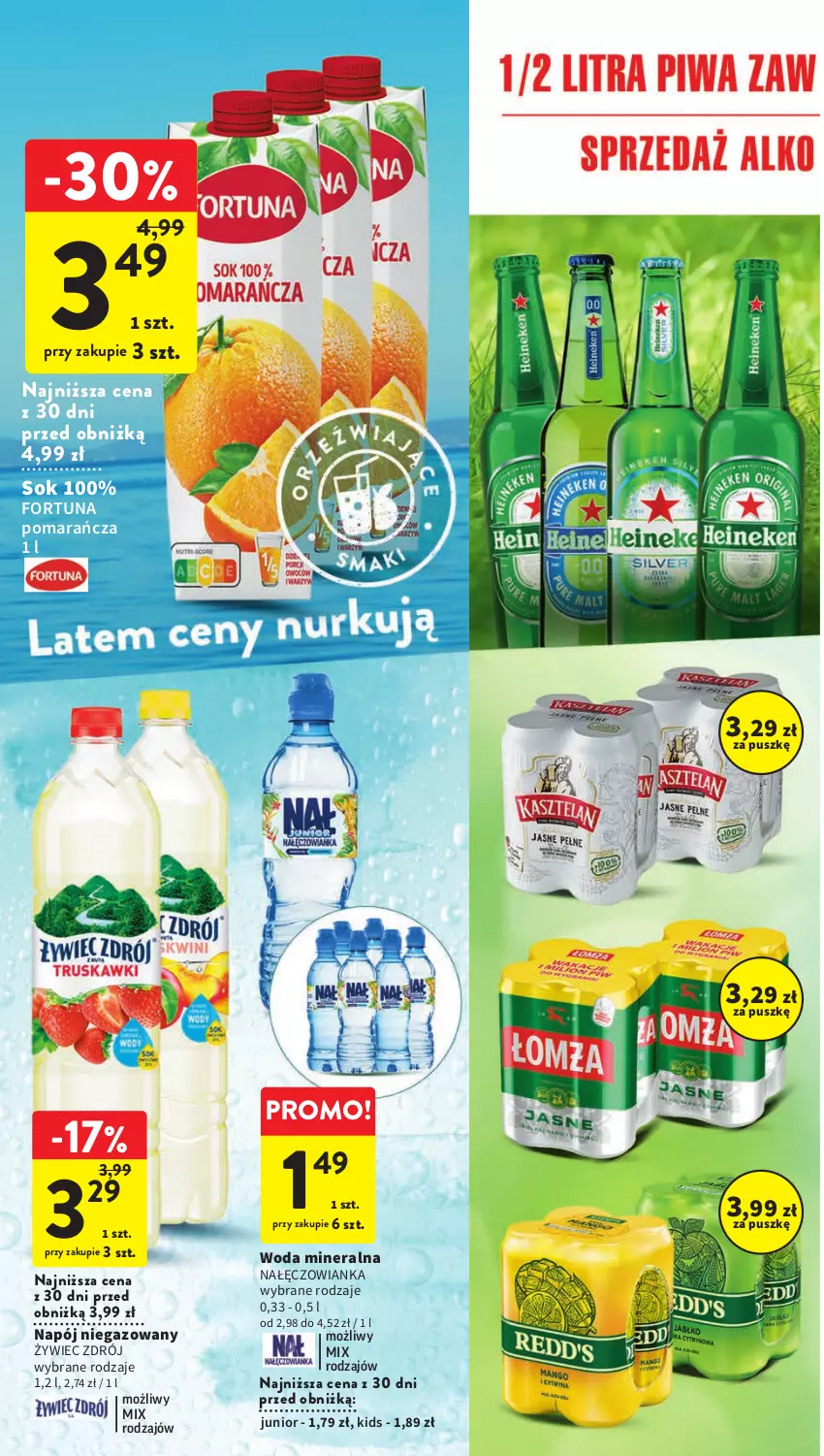 Gazetka promocyjna Intermarche - Gazetka Intermarche - ważna 29.06 do 05.07.2023 - strona 30 - produkty: Fortuna, Nałęczowianka, Napój, Napój niegazowany, Sok, Woda, Woda mineralna