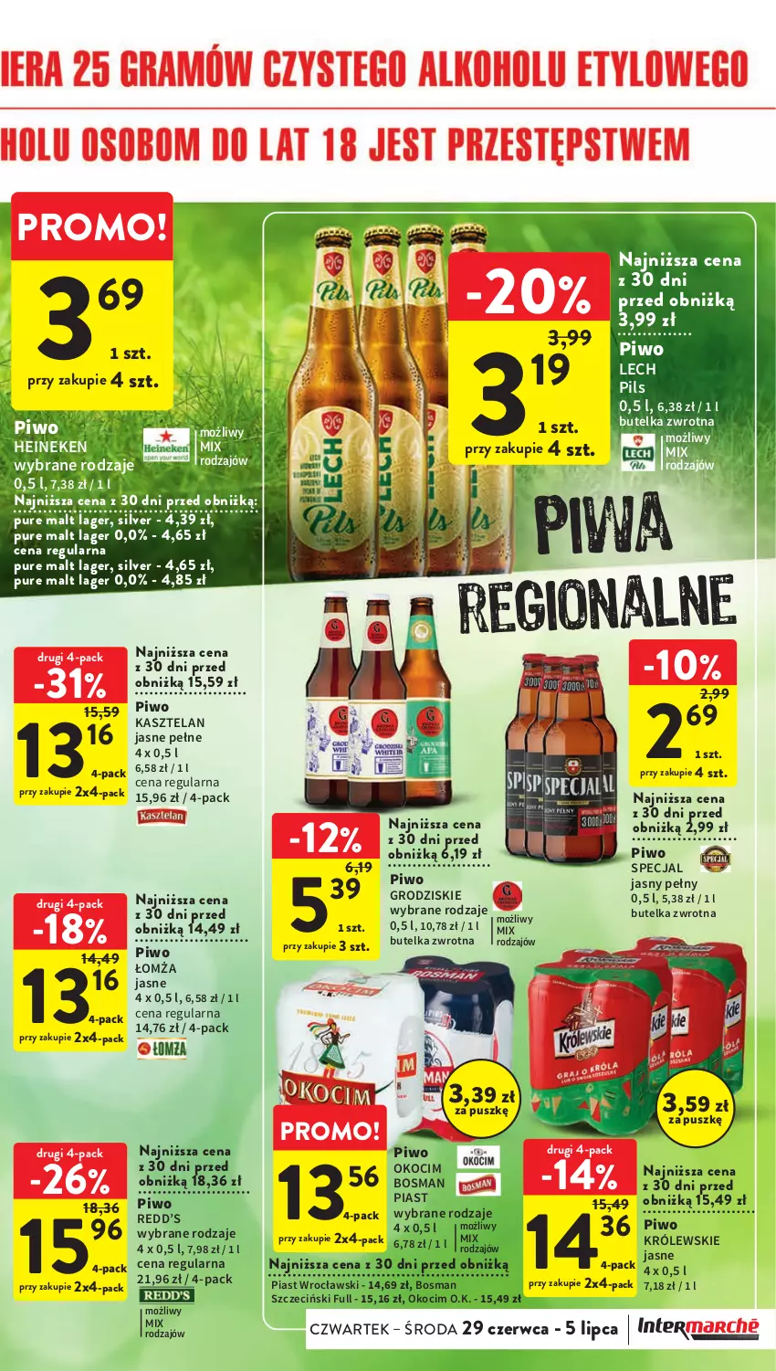 Gazetka promocyjna Intermarche - Gazetka Intermarche - ważna 29.06 do 05.07.2023 - strona 31 - produkty: Heineken, Kasztelan, Koc, Królewski, Okocim, Piast, Piwo, Pur