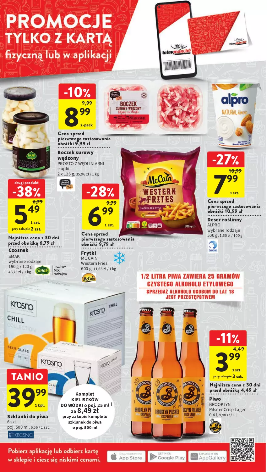 Gazetka promocyjna Intermarche - Gazetka Intermarche - ważna 29.06 do 05.07.2023 - strona 6 - produkty: Alpro, Boczek, Czosnek, Deser, Frytki, Lanki, Piwa, Piwo, Ser