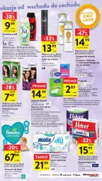 Gazetka promocyjna Intermarche - Gazetka Intermarche - Gazetka - ważna od 05.07 do 05.07.2023 - strona 35 - produkty: Palette, Rum, Por, Pur, Pantene, Divine, Pampers, Papier, Bell, Taft, Papier toaletowy, Velvet, Aloe vera, Ręcznik, Rolki, Sport, Czekolada, Mola, Szampon, Podpaski, Lakier do włosów, Dzieci, Odżywka, Moments, Lakier, Farba do włosów, Fa