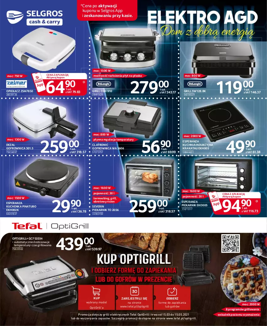 Gazetka promocyjna Selgros - Katalog Elektro - ważna 25.03 do 05.04.2021 - strona 8 - produkty: Fa, Gofrownica, Gra, Grill, Kuchnia, LG, Piekarnik, Tefal