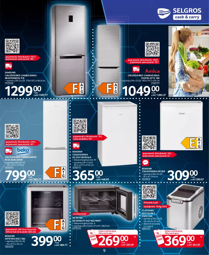 Gazetka promocyjna Selgros - Katalog Elektro - ważna 25.03 do 05.04.2021 - strona 9 - produkty: Chłodziarka, K2, Samsung, Stek, Witryna, Zamrażarka