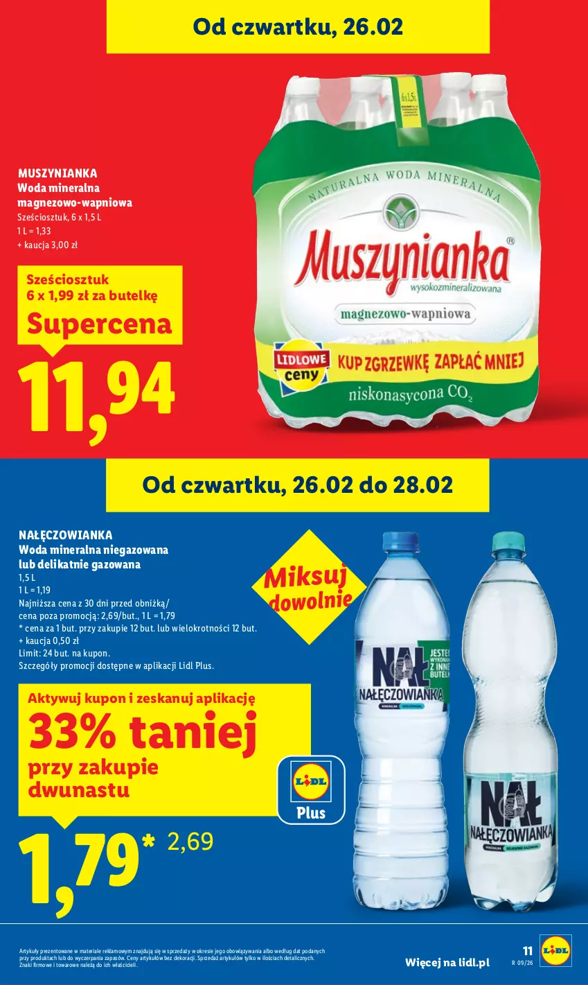 Gazetka promocyjna Lidl - Oferta ważna od 26.02 do 28.02 - ważna 26.02 do 28.02.2026 - strona 11 - produkty: Magnez, Mus, Muszynianka, Nałęczowianka, Woda, Woda mineralna