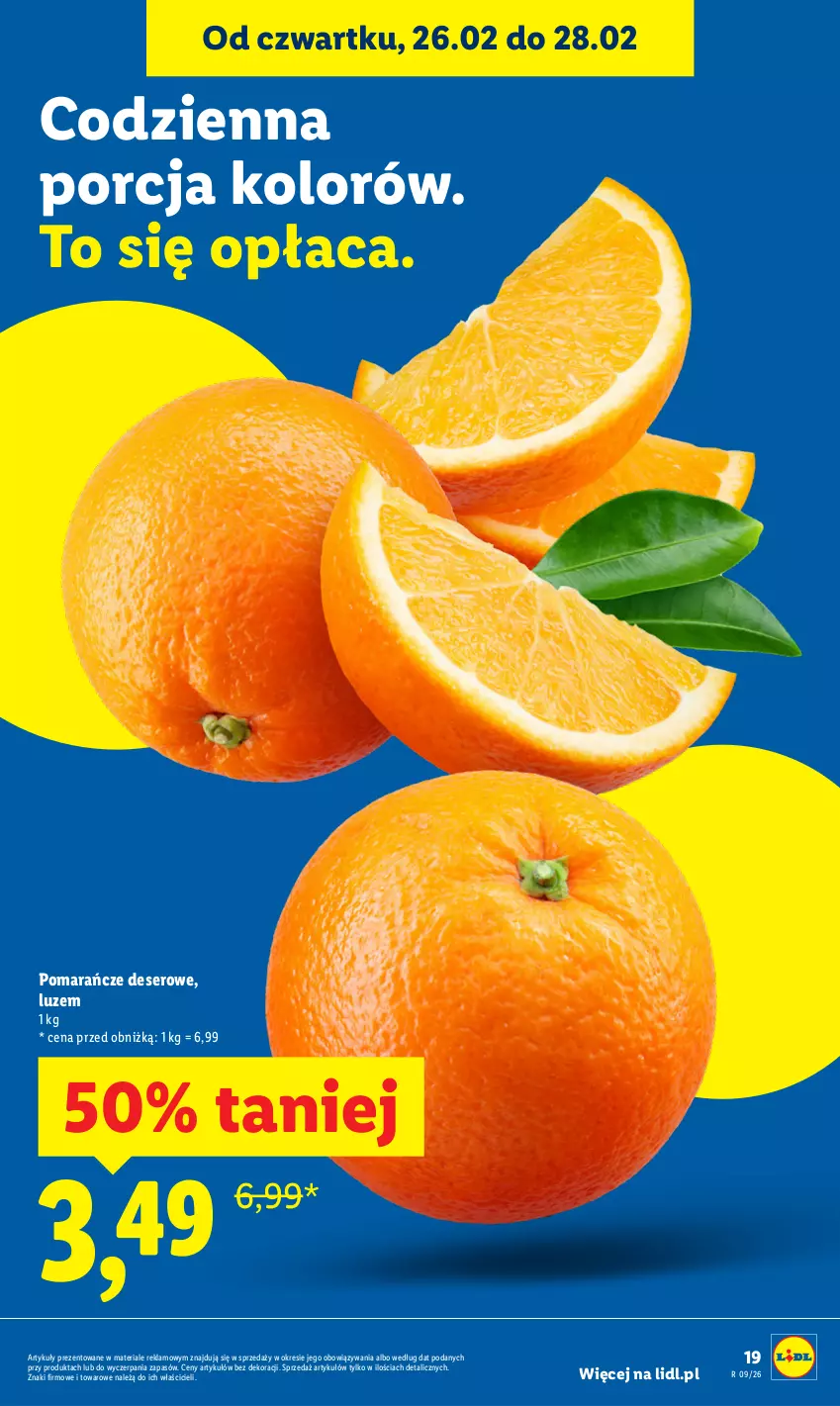 Gazetka promocyjna Lidl - Oferta ważna od 26.02 do 28.02 - ważna 26.02 do 28.02.2026 - strona 19 - produkty: Deser, Pomarańcze, Por, Ser