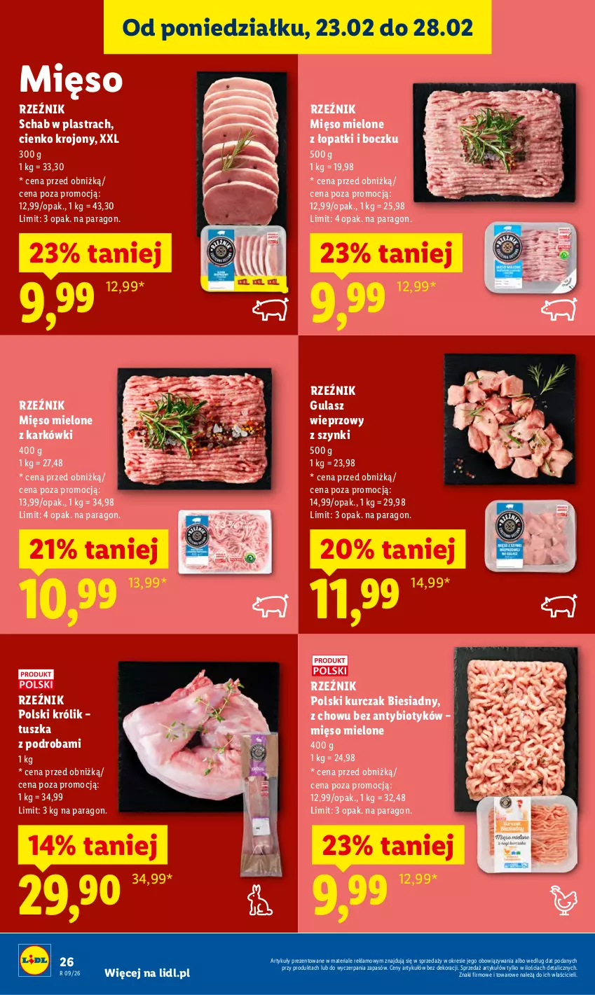 Gazetka promocyjna Lidl - Oferta ważna od 26.02 do 28.02 - ważna 26.02 do 28.02.2026 - strona 26 - produkty: Królik, Kurczak, Mięso, Mięso mielone, Tusz