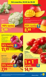 Gazetka promocyjna Lidl - Oferta ważna od 26.02 do 28.02 - Gazetka - ważna od 28.02 do 28.02.2026 - strona 21 - produkty: Kalafior, Gra, Mango, Pomidory