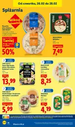 Gazetka promocyjna Lidl - Oferta ważna od 26.02 do 28.02 - Gazetka - ważna od 28.02 do 28.02.2026 - strona 46 - produkty: Kurczak, Sałatka, Hummus, Ser, Mus, Bell, Bulgur, Sałat, Penne, Bella, LG