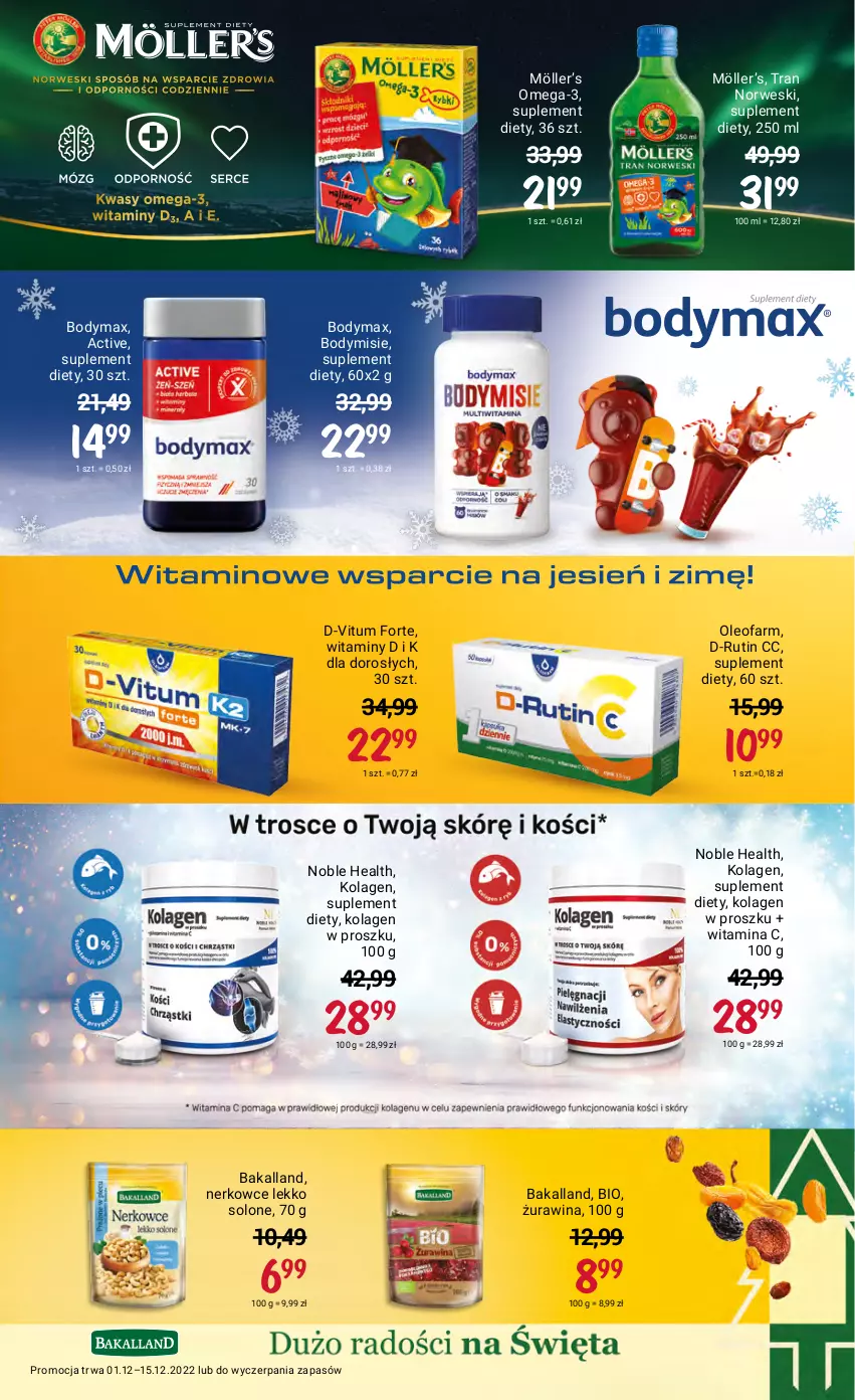 Gazetka promocyjna Rossmann - 1 grudnia - ważna 01.12 do 15.12.2022 - strona 29 - produkty: Bakalland, Body, Bodymax, D-Vitum, Fa, Kolagen, Oleo, Oleofarm, Omega-3, Suplement diety, Tran