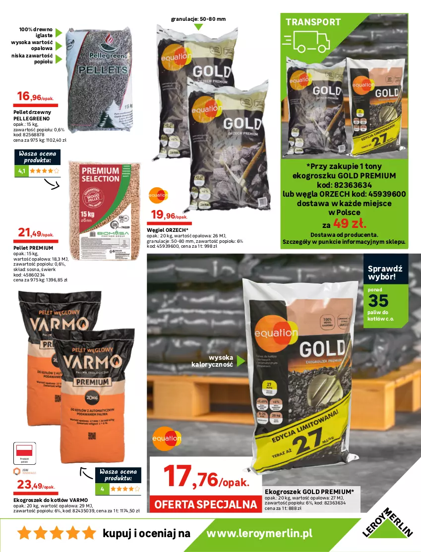 Gazetka promocyjna Leroy Merlin - Nowa Podłoga - ważna 25.08 do 14.09.2021 - strona 27 - produkty: Ekogroszek, Gra, Groszek, Inka, Kawa, Kominek, Pellet, Piec, Płyta, Por, Sok, Sos, Sport, Tran, Wkład kominkowy