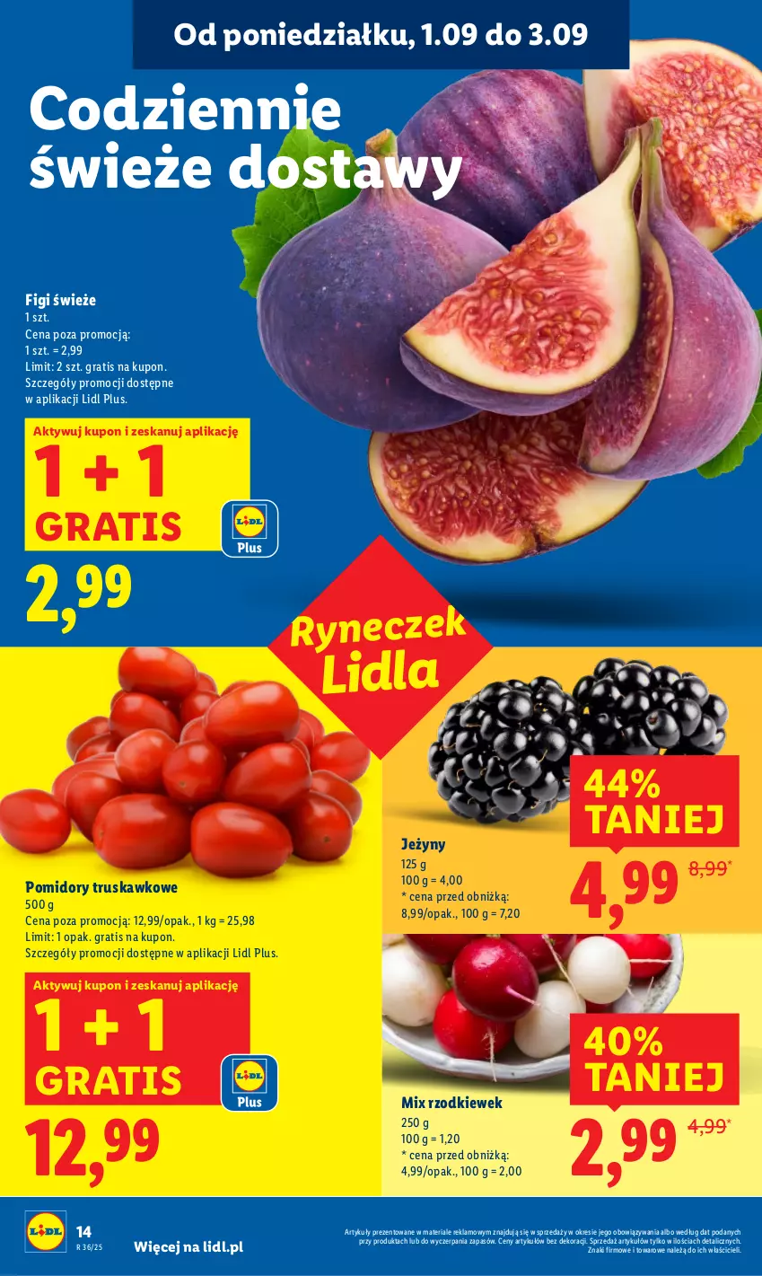Gazetka promocyjna Lidl - GAZETKA - ważna 01.09 do 03.09.2025 - strona 18 - produkty: Figi, Gra, Jeżyny, Pomidory