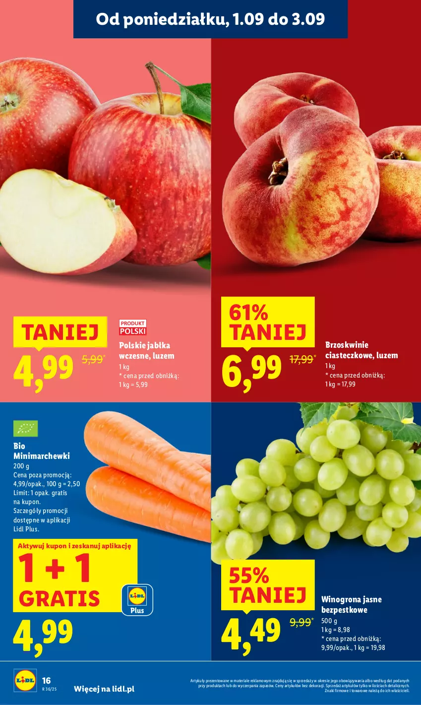 Gazetka promocyjna Lidl - GAZETKA - ważna 01.09 do 03.09.2025 - strona 20 - produkty: Brzoskwinie, Gra, Jabłka, Wino, Winogrona