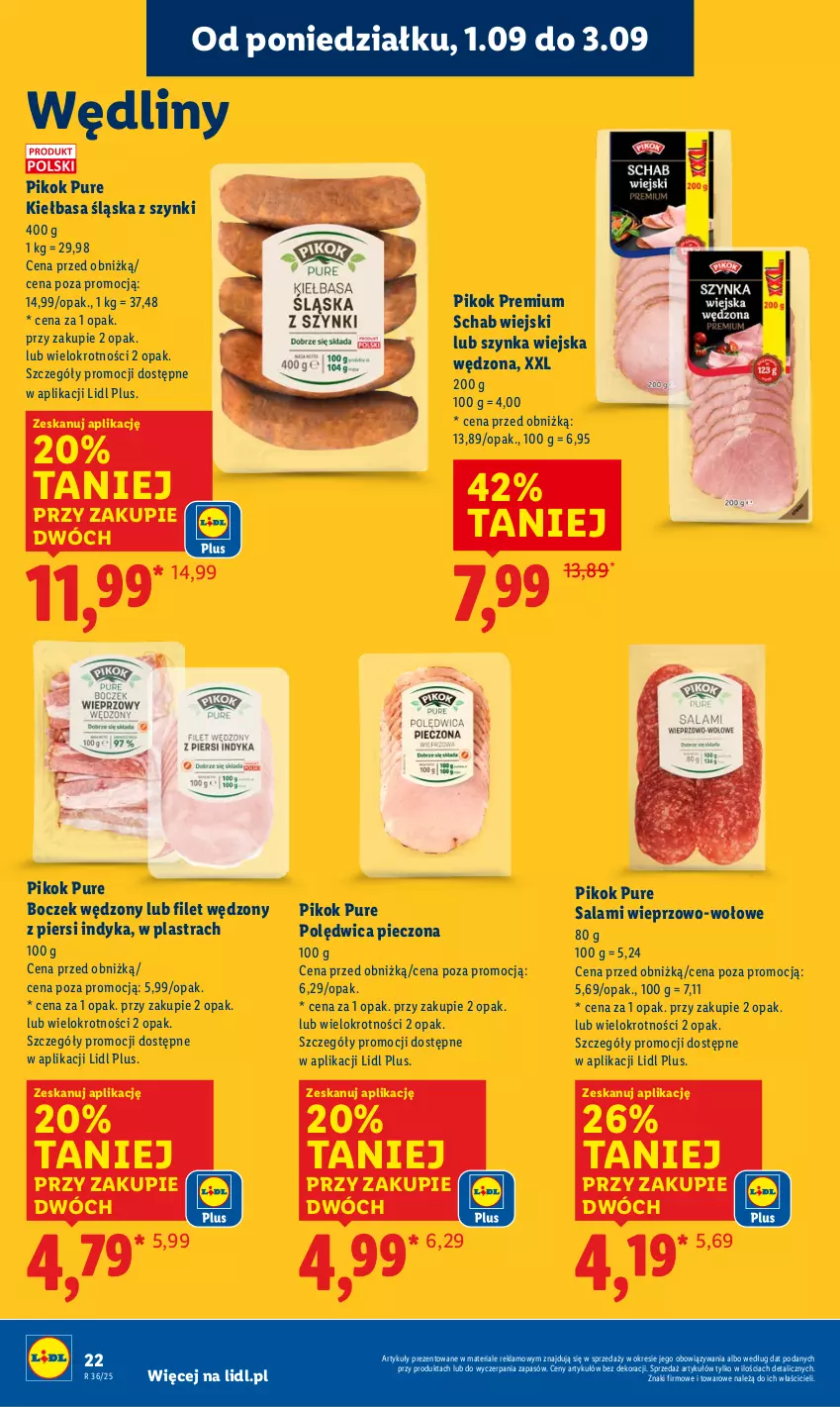 Gazetka promocyjna Lidl - GAZETKA - ważna 01.09 do 03.09.2025 - strona 26 - produkty: Boczek, Kiełbasa, Kiełbasa śląska, Piec, PIKOK, Polędwica, Pur, Salami, Szynka