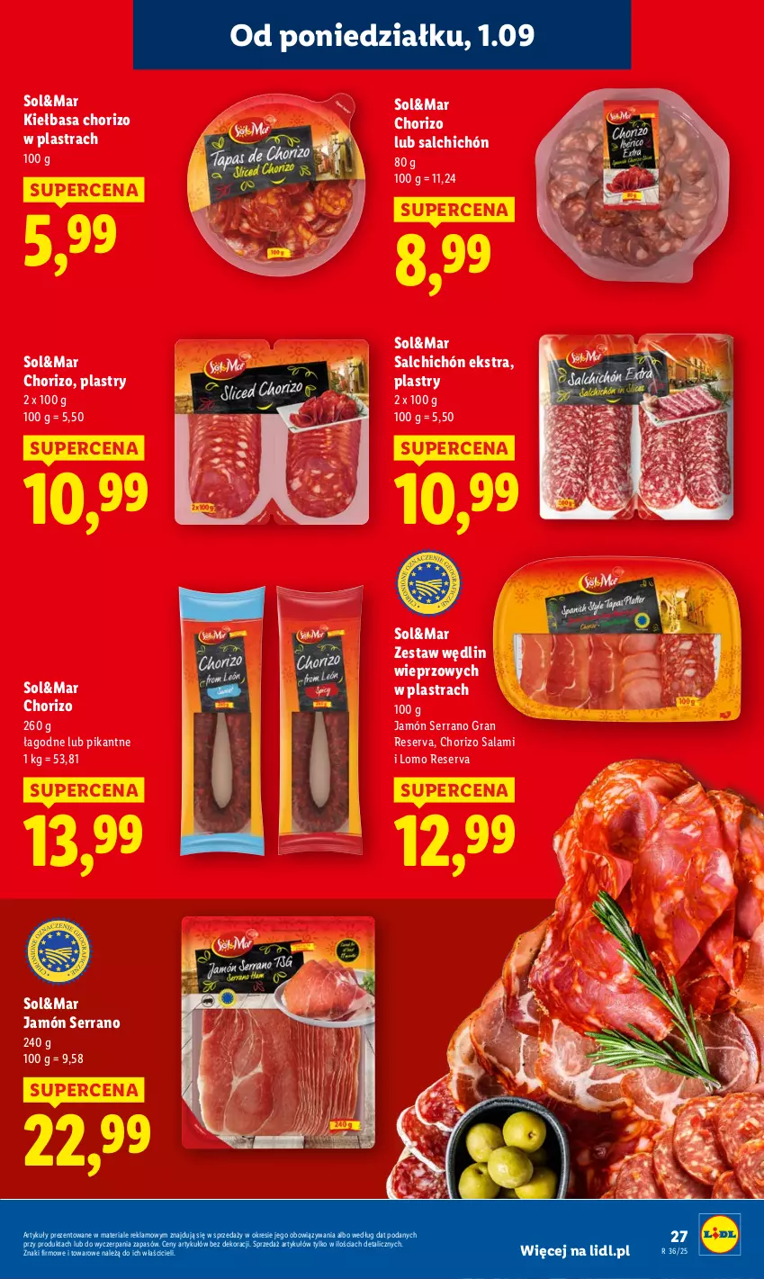 Gazetka promocyjna Lidl - GAZETKA - ważna 01.09 do 03.09.2025 - strona 31 - produkty: Gra, Jamón serrano, Kiełbasa, Salami, Ser