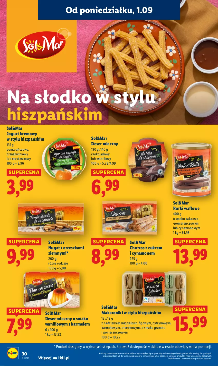 Gazetka promocyjna Lidl - GAZETKA - ważna 01.09 do 03.09.2025 - strona 34 - produkty: Deser, Deser mleczny, Gra, Granat, Jogurt, Kakao, Makaron, Rurki, Ser