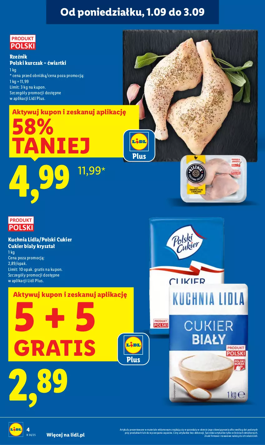 Gazetka promocyjna Lidl - GAZETKA - ważna 01.09 do 03.09.2025 - strona 4 - produkty: Cukier, Gra, Kuchnia, Kurczak