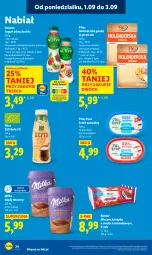 Gazetka promocyjna Lidl - GAZETKA - Gazetka - ważna od 03.09 do 03.09.2025 - strona 28 - produkty: Ser, Pur, Danone, Jogurt, Activia, Wazon, Serek, Pilos, Napój mleczny, Gouda, Mleczna kanapka, Serek naturalny, Napój, Jogurt pitny, Kefir, Kinder, Milka