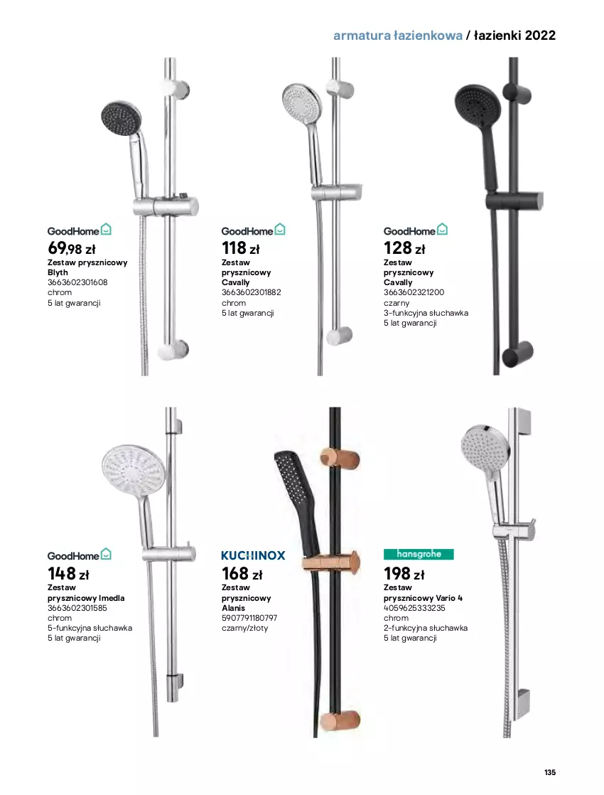 Gazetka promocyjna Castorama - Katalog Łazienki 2022 - ważna 01.06 do 31.12.2022 - strona 135 - produkty: Bateria, Bateria wannowa, Termos, Zestaw prysznicowy