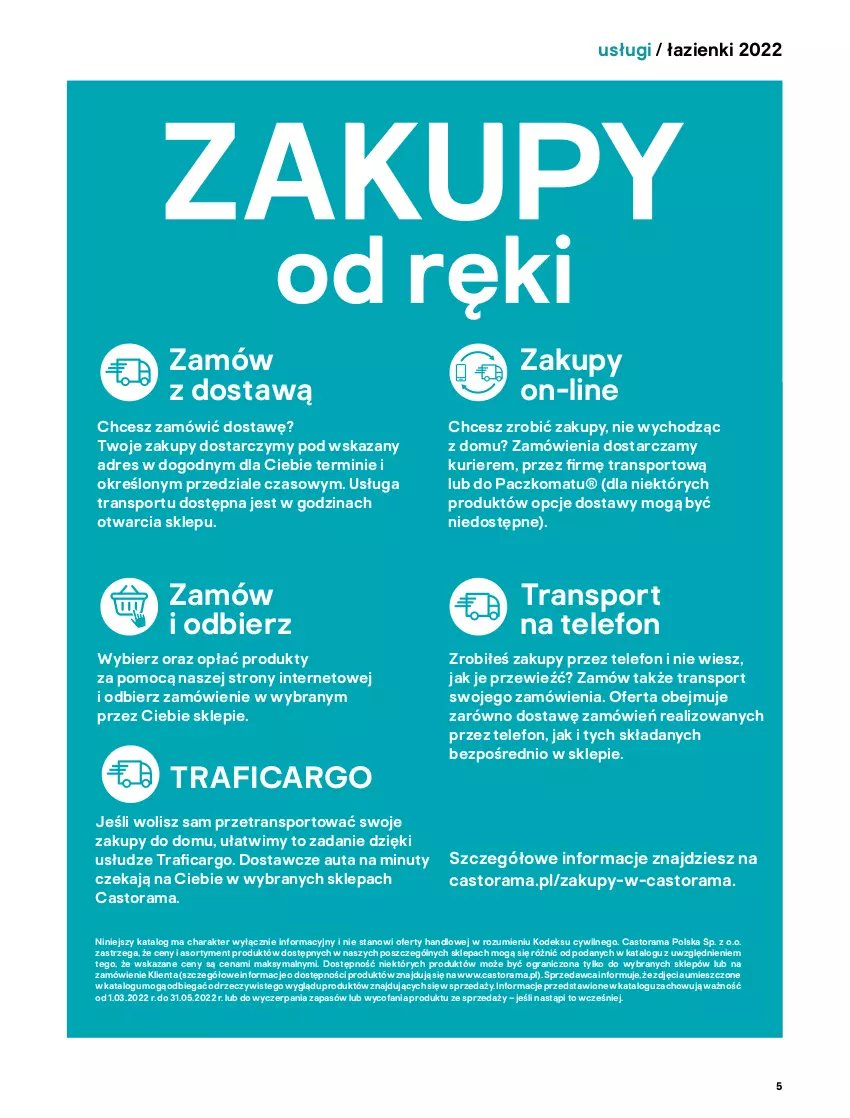 Gazetka promocyjna Castorama - Katalog Łazienki 2022 - ważna 01.06 do 31.12.2022 - strona 5 - produkty: Astor, Dres, Fa, Gra, Nuty, Por, Rama, Sok, Sport, Telefon, Top, Tran