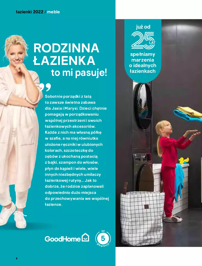 Gazetka promocyjna Castorama - Katalog Łazienki 2022 - ważna 01.06 do 31.12.2022 - strona 8 - produkty: Dzieci, Koc, Meble, Płyn do kąpieli, Por, Ręcznik, Szampon