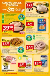 Gazetka promocyjna Auchan - Gazetka 30 Lat Supermarket Auchan - Gazetka - ważna od 18.02 do 18.02.2026 - strona 4 - produkty: Kurczak, Parówki, Lion, Sałat, Przyprawy, Frankfurterki, Kiełbasa biała, Golonka wieprzowa, Kiełbasa, Berlinki
