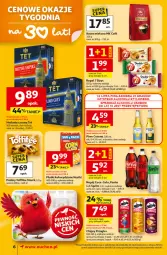 Gazetka promocyjna Auchan - Gazetka 30 Lat Supermarket Auchan - Gazetka - ważna od 18.02 do 18.02.2026 - strona 6 - produkty: Piwo, Praliny, Chipsy, Kawa mielona, Kawa, Coca-Cola, Herbata czarna, 7 Days, Rogal, Toffifee, Pringles, Fanta, Sprite, Herbata, Napój, Fa